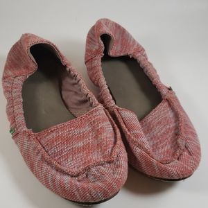 Sanuk Slip On Pink Flats Size 7